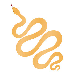 Chinese zodiac sign, snake character flat illustration. 2025 Lunar New Year hand drawn vector. Asian style design. Element for traditional holiday card, banner, poster, decor