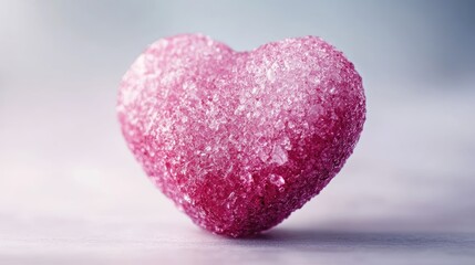 Obraz premium Pink heart on a pink background. Selective focus.