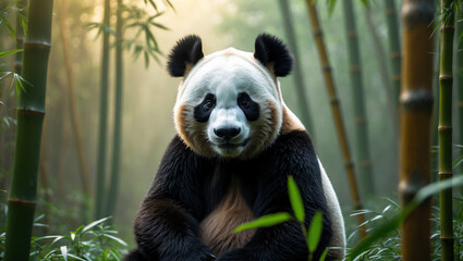 Obraz premium Discover adorable panda images: cute giant pandas, baby pandas playing, and pandas eating bamboo. Perfect for creative projects, presentations, and panda lovers.