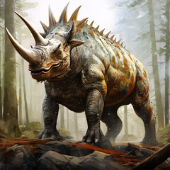 Fototapeta premium Torosaurus Dinosaur realistic Photo Images Real details skin texture