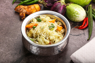 Indian vegetarian pilao basmati rice