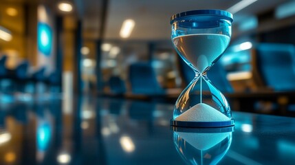 Abstract depiction of an hourglass with sand flowing smoothly capturing the essence of time in a minimalist graphic novel style