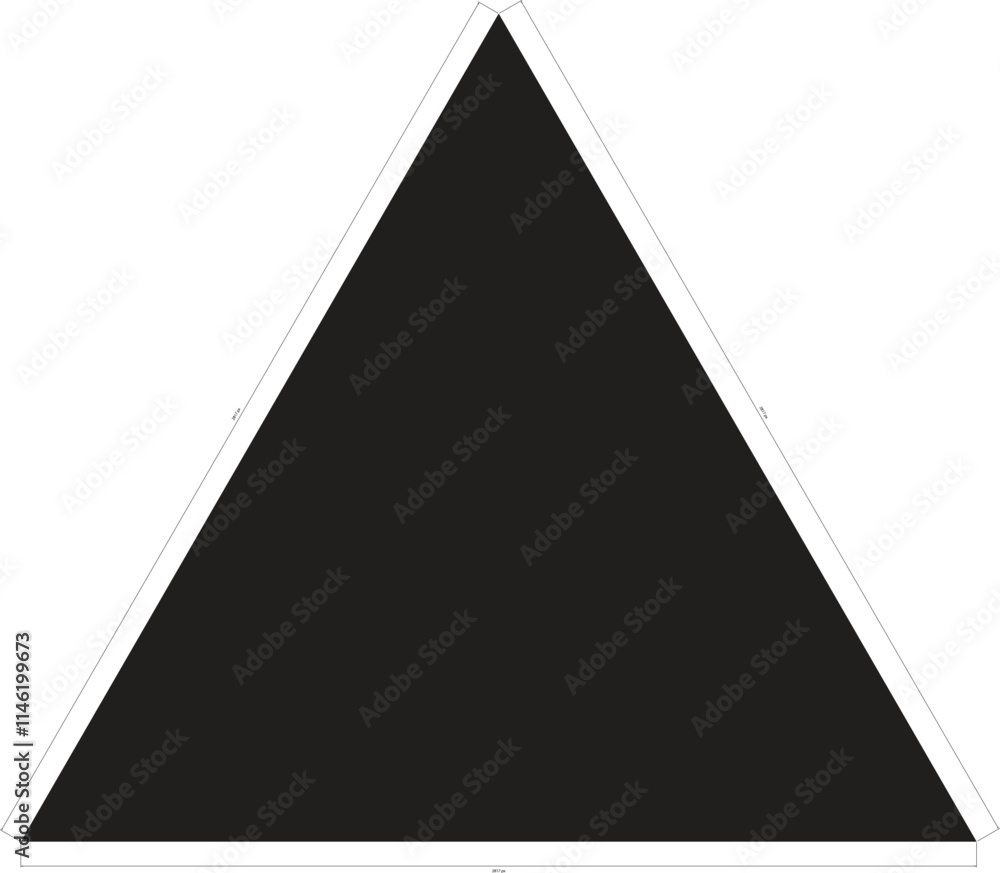 Poster solid black triangle graphic design element. a simple, solid black triangle graphic, perfect for use