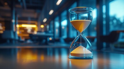 Abstract depiction of an hourglass with sand flowing smoothly capturing the essence of time in a minimalist graphic novel style