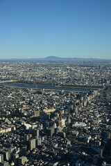 Obraz premium 筑波山、東京スカイツリー天望デッキより