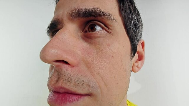 Funny Man's Head with Fisheye Effect