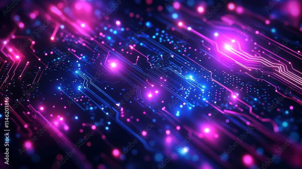 Aufkleber dynamic digital matrix with layered lines and vibrant colors