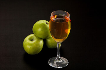 Fresh sweet natural apple juice