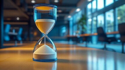 Classic hourglass with timeless design creating a serene and artistic impression ideal for inspirational content in a vintage illustration style