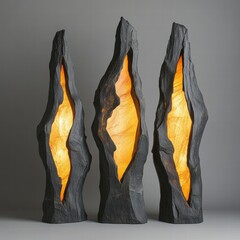Creating Unique Obsidian Black Volcanic Stone Pedestals for Modern Decor