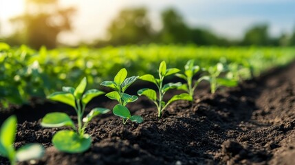 Steady Upward Trend in Financial Graph with Plant Growth Background