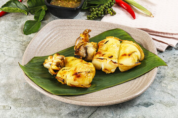 Delicous Grilled cuttlefish with sauce