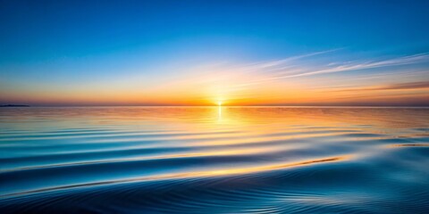 Obraz premium Serene Sunrise: Wide-Angle Abstract Tiddlywavy Sky Blue and Orange Gradient