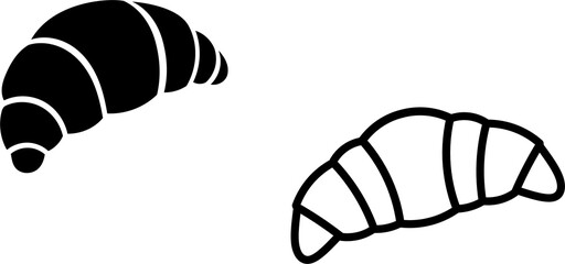 Tasty buns pair solid icon, bakery food products concept. Vector graphics. Croissant pastry bun sign on white background, glyph style icon for mobile or web design