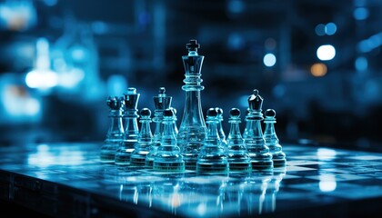 Exploring the intersection of chess competition and business strategy, this concept visualizes the dynamics of a strategic chess 