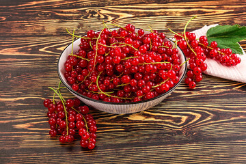 Ripe and juicy red currants berry