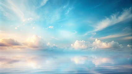 Fototapeta premium Peaceful Serene Sky and Water Reflection Image Ideal for Calming Backgrounds