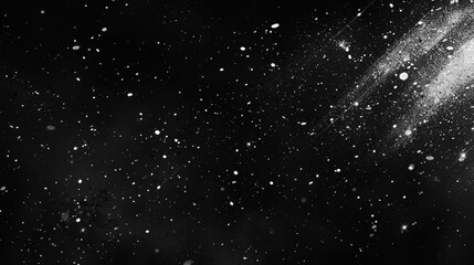 Obraz premium Cosmic snowfall night sky abstract art dark environment wide view space concept