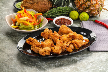 Golden crispy Breaded calamari snack