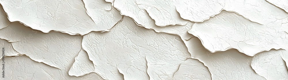 Poster abstract texture of layered white plaster with a subtle sheen, creating a serene and minimalist aest