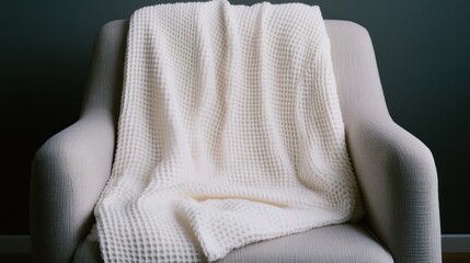 Cozy Waffle Knit Throw on Armchair