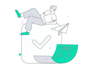 Personnel doing job interview flat vector concept operation hand drawn illustration
