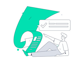 Personnel doing job interview flat vector concept operation hand drawn illustration
