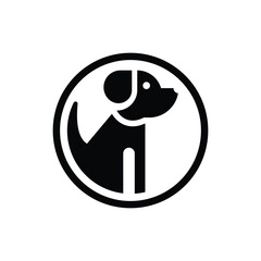 abstract black dog logo