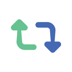 Retweet icon. Simple style Social media theme company poster background symbol. Retweet brand logo design element. Retweet t-shirt printing. Vector for sticker.