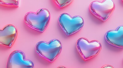 Hearts on pink	
