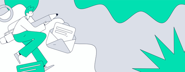 Personnel doing job interview flat vector concept operation hand drawn illustration
