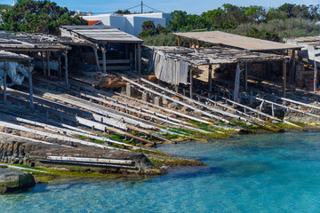 Formentera, embarcadero de Es Cal&oacute; de Sant Agust&iacute;