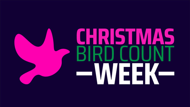 Christmas Bird Count Week background banner or poster design template. observed every year in January. Holiday concept. Use to any Template, card, poster, placard, template.