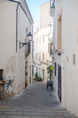 Ibiza, isla de las Baleares, vista de sus calles y de la ciudad.