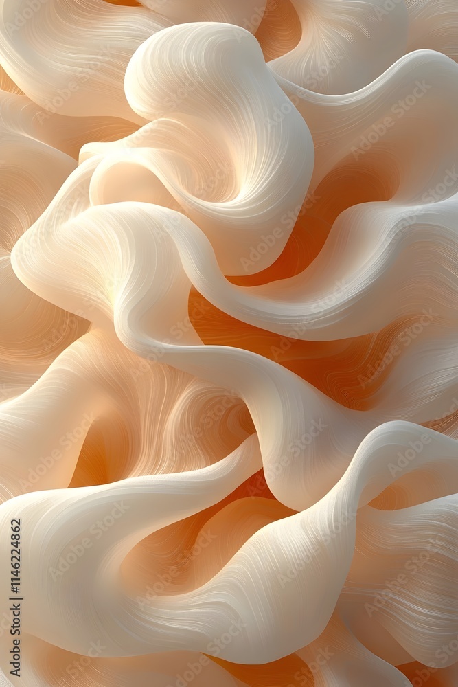 Aufkleber a serene abstract composition featuring soft, flowing white waves that create a sense of movement an