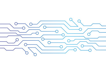 Gradient Circuit Board Technology Background Vector. 