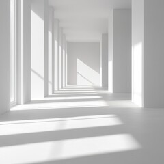 Empty Light White Room Digital Concept Background, Generative AI