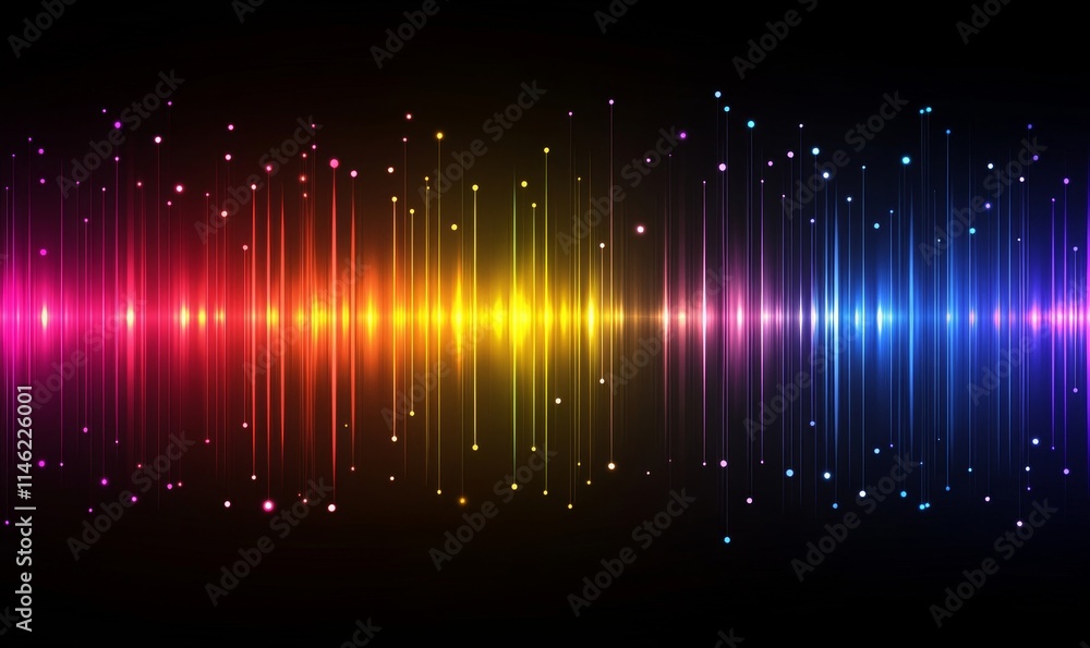 Poster neon color spectrum abstract digital background, generative ai