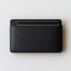 Fototapeta premium Modern Navy Aluminum Money Clip Wallet on White Background