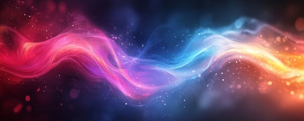 Fototapeta premium Iridescent Flow Digital Abstract Background, Generative AI