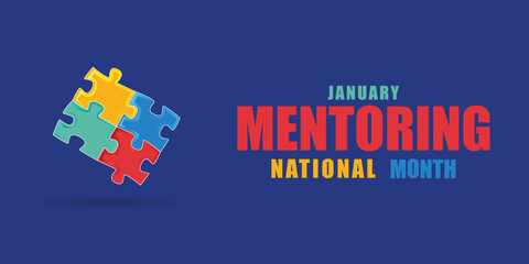 National Mentoring Month vector template. Empowering Futures and Inspiring Growth with Mentorship and Support Graphics. background, banner, card, poster design.