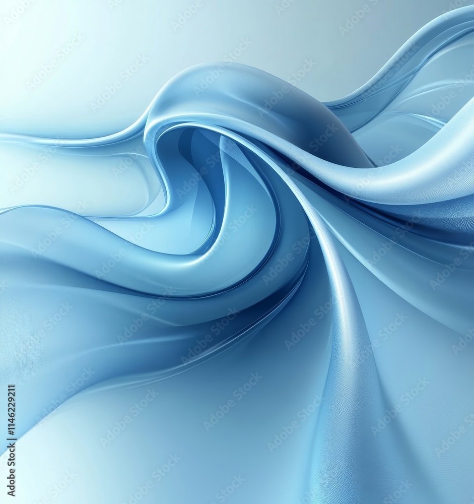 Poster 3d abstract blue background with smooth gradients, generative ai