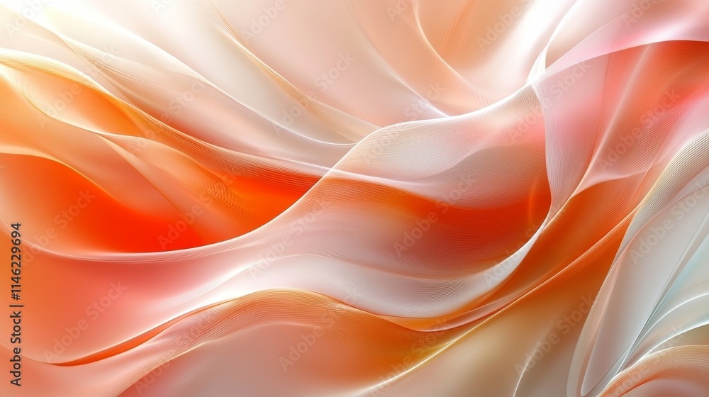 Poster abstract 3d digital background with smooth lighting effects, generative ai