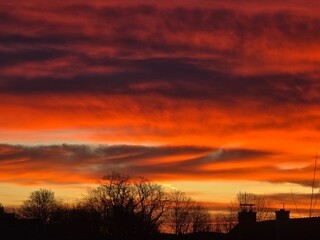 sunset in the city