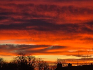 sunset in the city