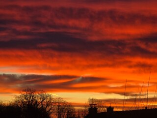 sunset over the river