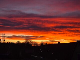 sunset over the city