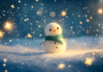 Obraz premium snowman on a snow