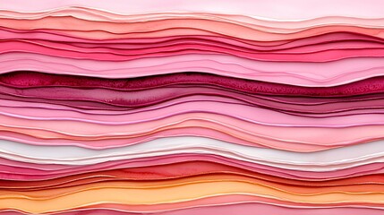 Pink And Red Abstract Wave Layers Artwork