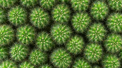 Lush Green Cactus Pattern Seamless Texture Background